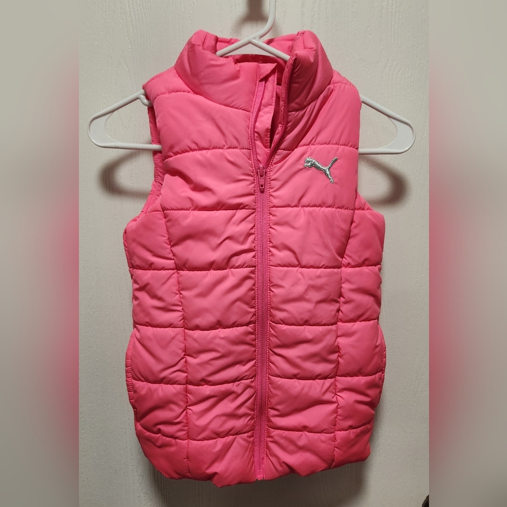 Kids Hot Pink Puma Puffer Vest